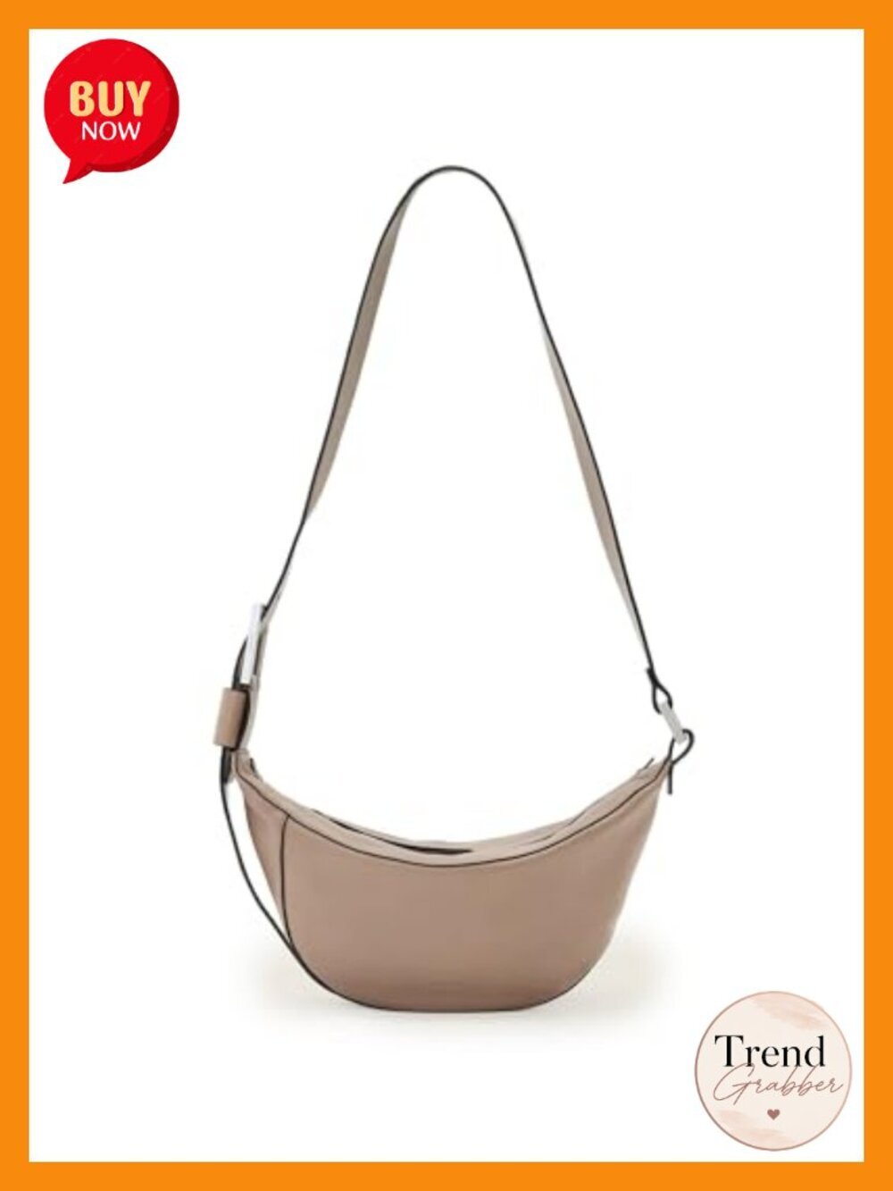 Crossbody Bag with Leather, Zipper Closure, Two Compartments